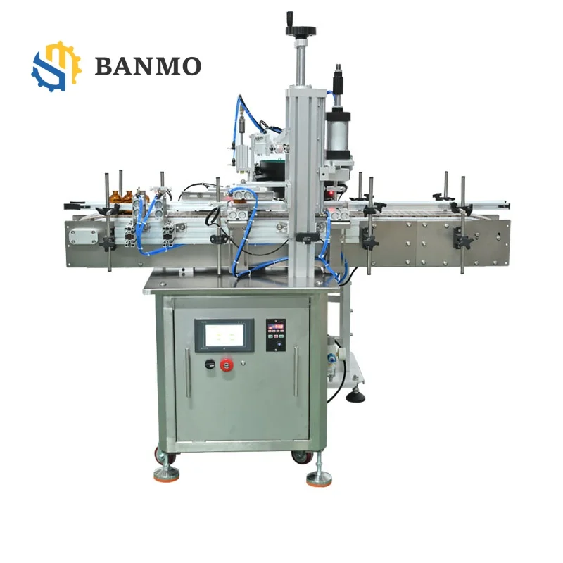 Aluminum Cap Locking Sealing Machine Pneumatic Screwing Pressing Equipment for Glass Plastic Cosmetic Bottle Packaging
