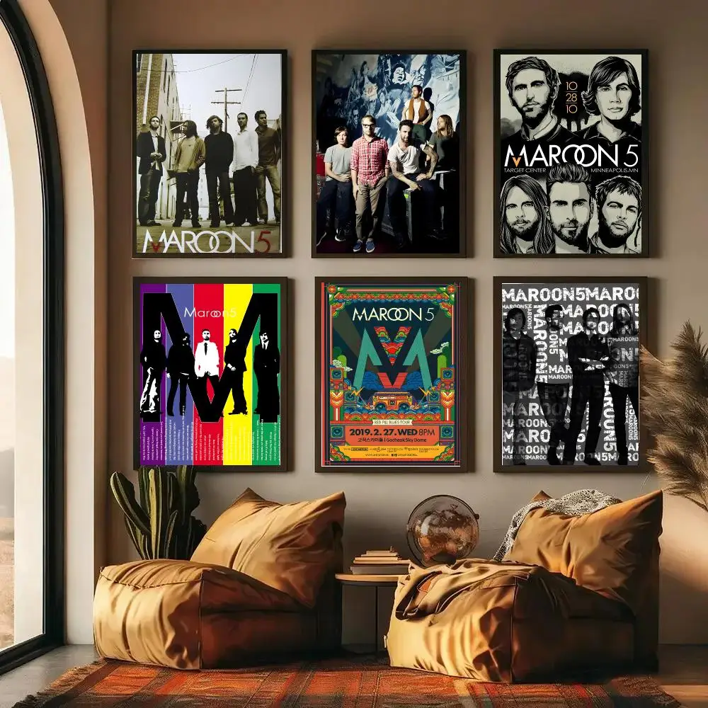 M-Magic R-Red Rock Band Youth Passion Poster Self-adhesive Art Waterproof Paper Sticker Coffee House Wall Decor