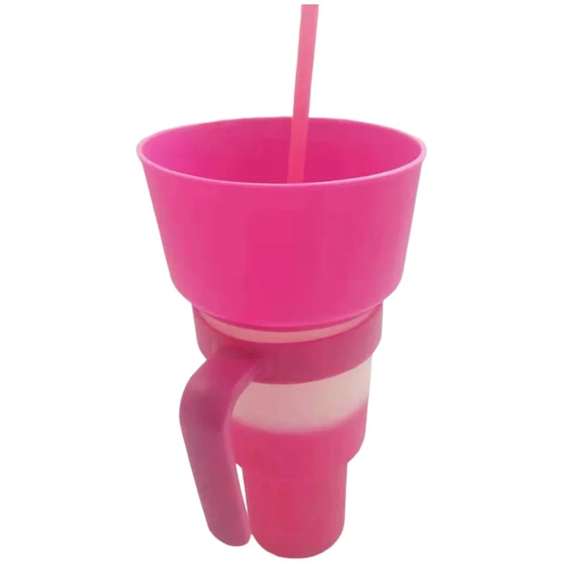 Stadium Tumbler with Snack Bowl, Snack Tumbler, Leakproof Snack Cup, Reusable Snack and Drink Cup for Adults,