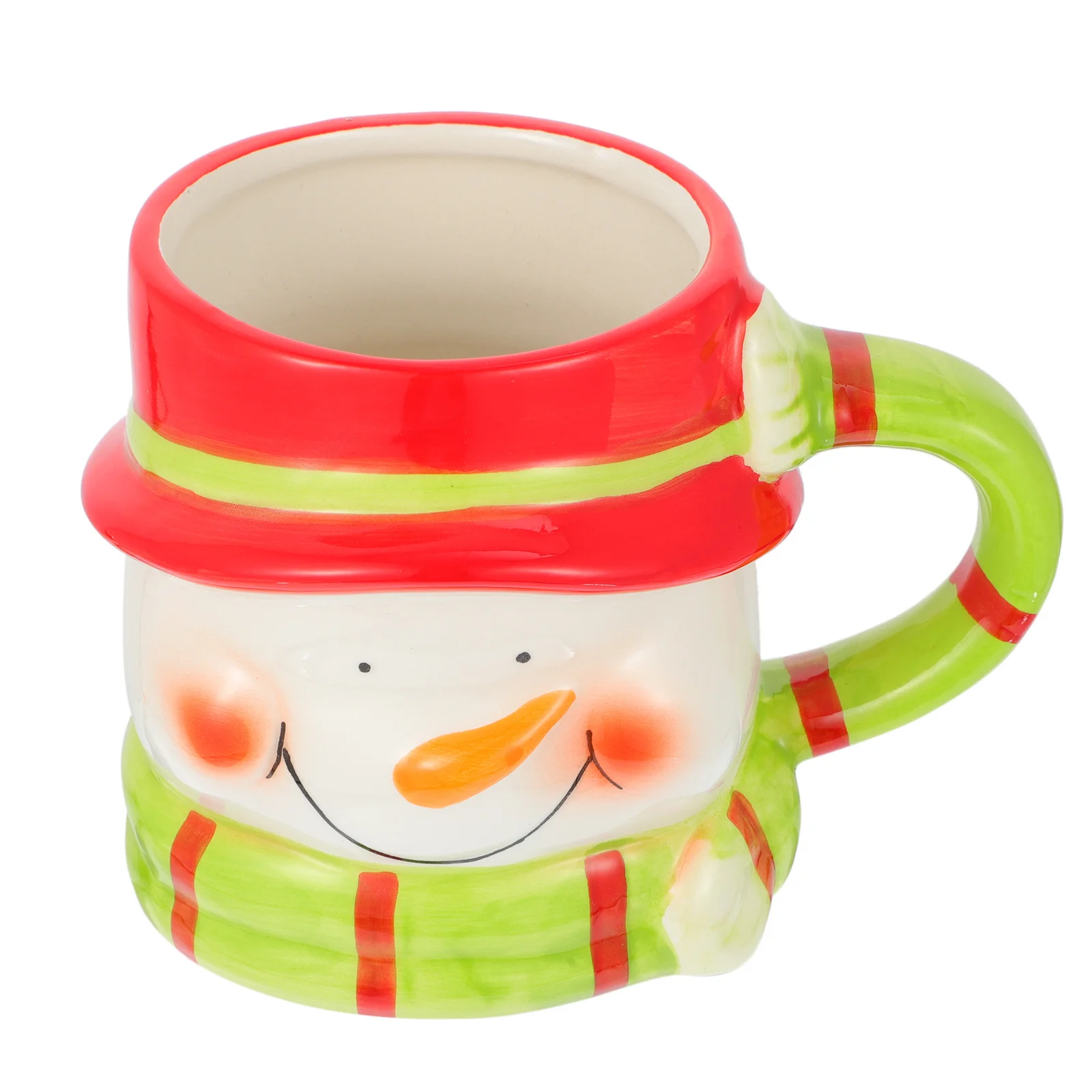 

1 шт., креативная кофейная кружка со снеговиком, рождественский дизайн, чашка для воды с круглым ртом, легко чистящаяся керамическая чашка для ежедневного использования, кружка для молока