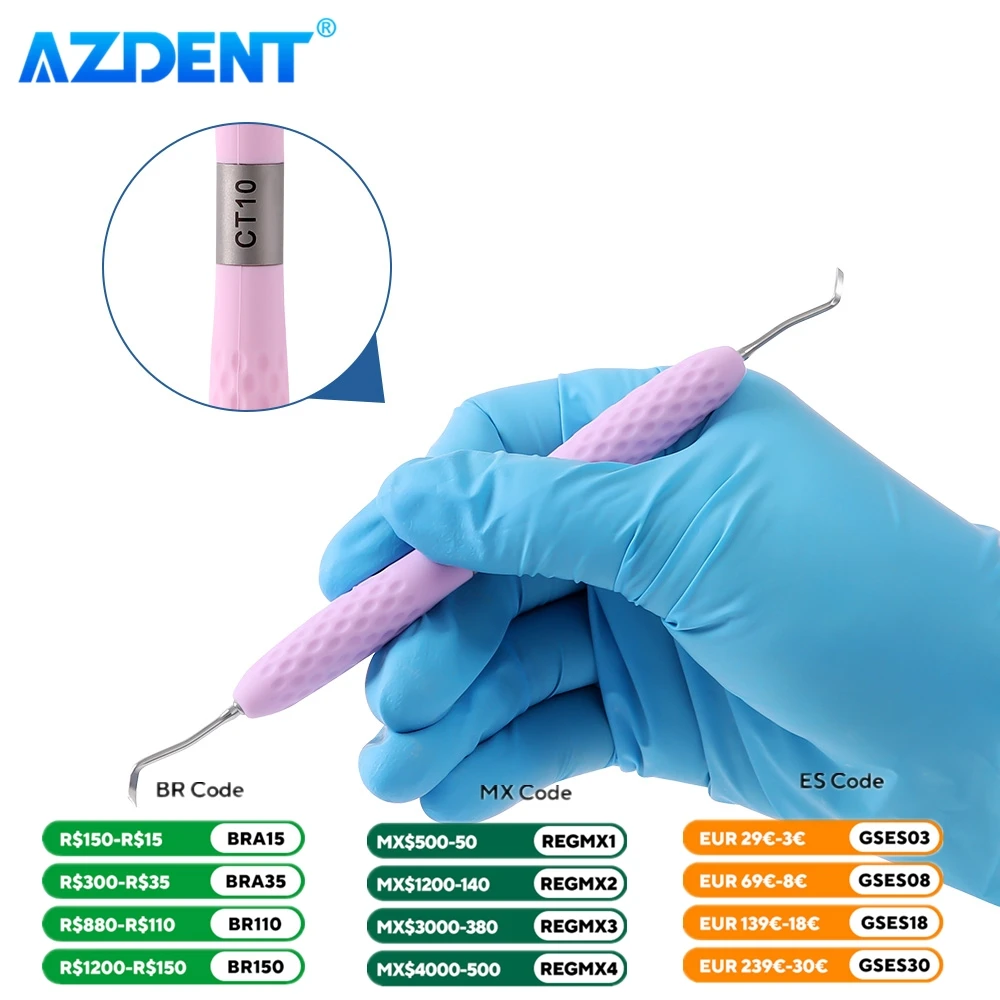 Dental Restoration Instrument Enamel Chisel Set AZDENT Spoon Excavator Gingival Margin Trimmer Cord Packer Repair Probe Tool