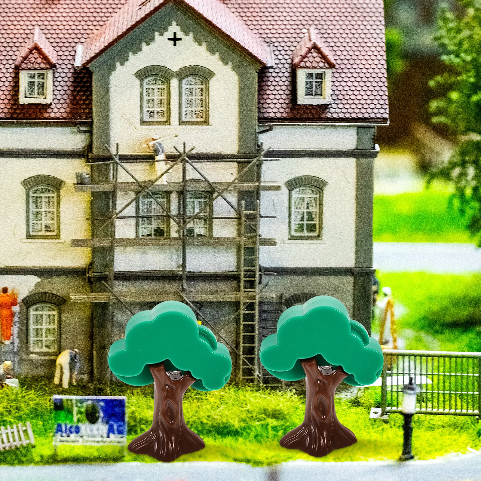 5 قطعة ملحقات شجرة الغابات أشجار مصغرة لمناظر القطار لتقوم بها بنفسك مجموعة لعب للأطفال من خشب الصنوبر المزيف والمناظر الطبيعية شجرة بلاستيكية #6