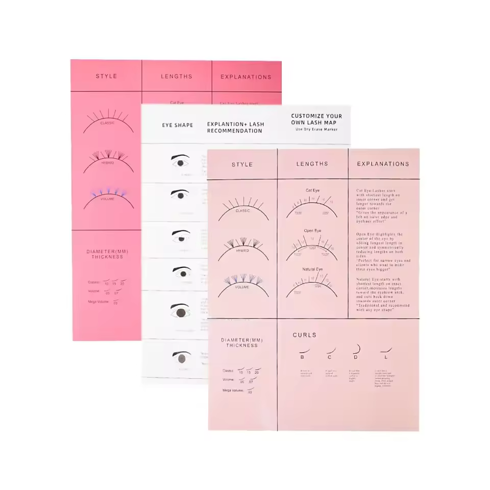 Beginner Lash Map Chart Wispy Lashes Pratice Chart Eye Shape Sponges Reusable Lash Extension Practice Lash Mapping  Makeup - AliExpress 