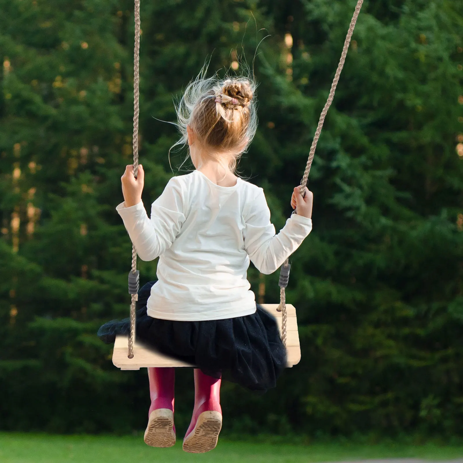 

Sturdy Children Wooden Outdoor Hanging Tree Swings Rope Swing For Kids Indoor Playroom Decorative Wood Hanging Chair