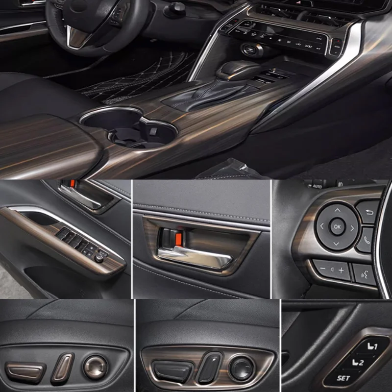 

L/RHD For Toyota Harrier Venza XU80 2020-2024 ABS wood Gear Shift Panel window switch Shift Knob Steering Wheel air vent cover