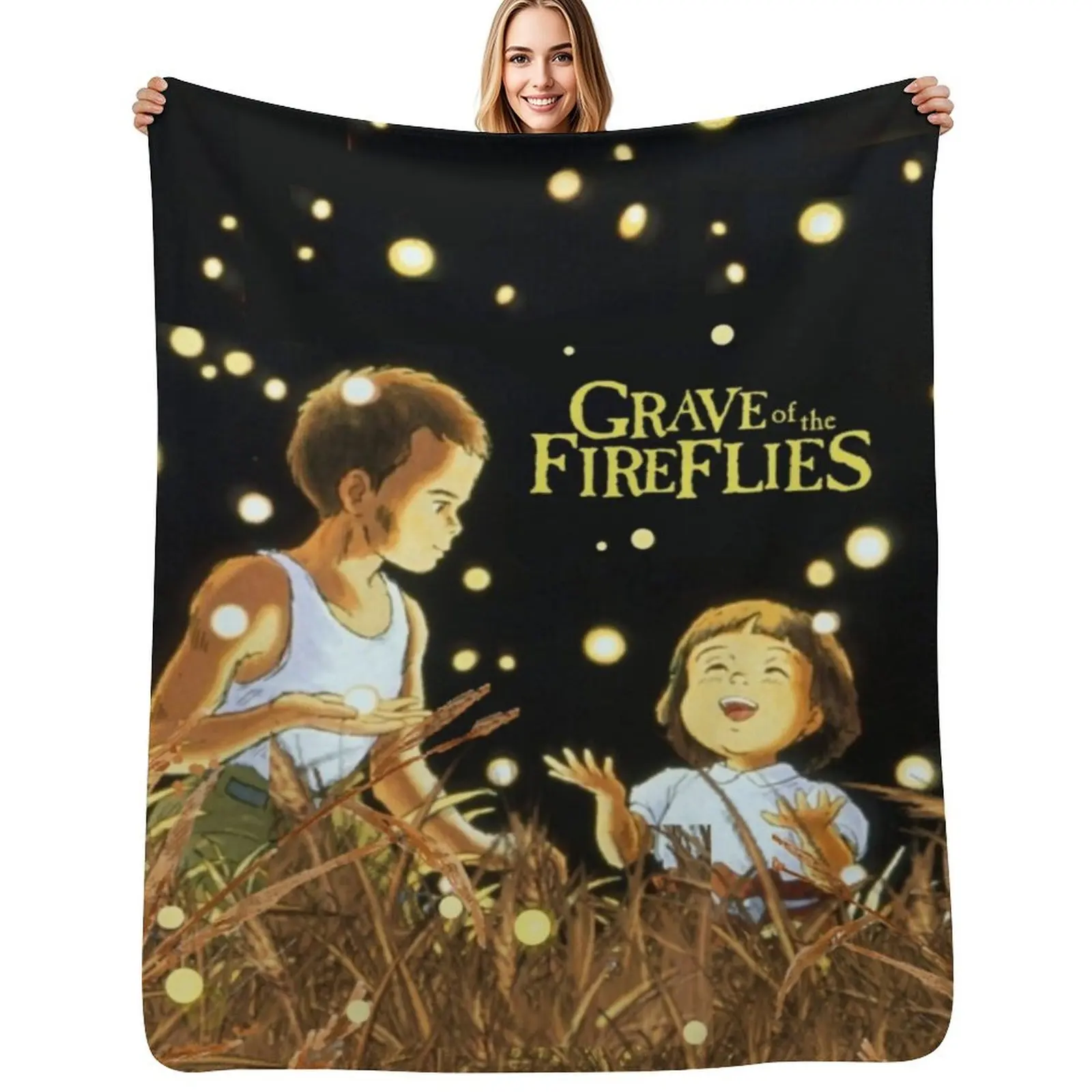 

Grave of The Fireflies (Large) Throw Blanket Summer Beddings Giant Sofa Camping Bed Blankets