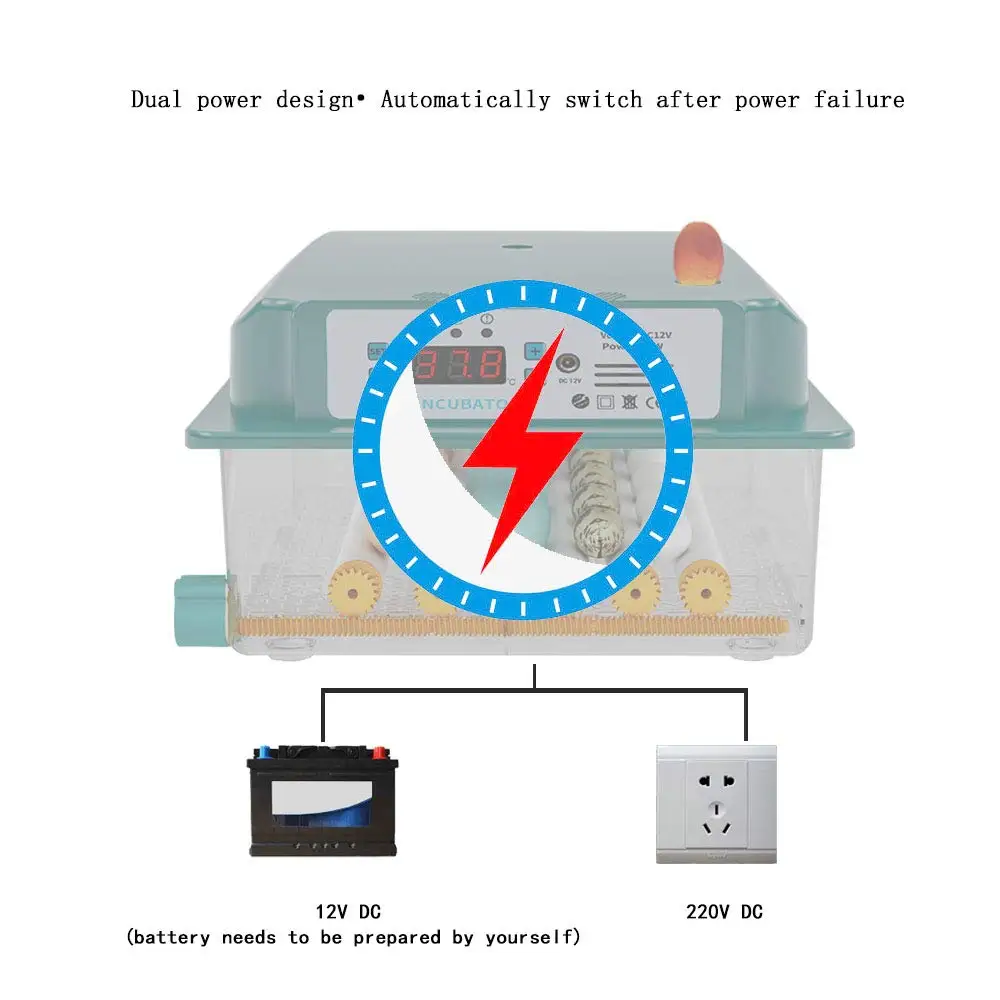 36 Eggs Fully Automatic Egg Incubator 110V/220V Household Farm Digital  Chick Brooder Hatcher Machine with Intelligent Turn Egg
