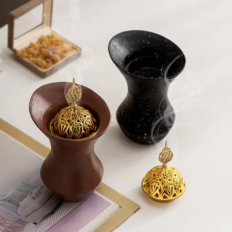 

Resin Temple Top Cover Small Waist Aromatherapy Stove Middle Eastern Arabic Handheld Incense Stove Home Decoration Crafts