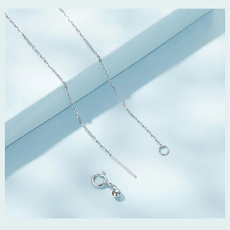 WOSTU 925 Sterling Silver Cute Cat Moon Pendant Necklace For Women, reamy Moonstone Zircon Charm Necklaces Special Gift For Her