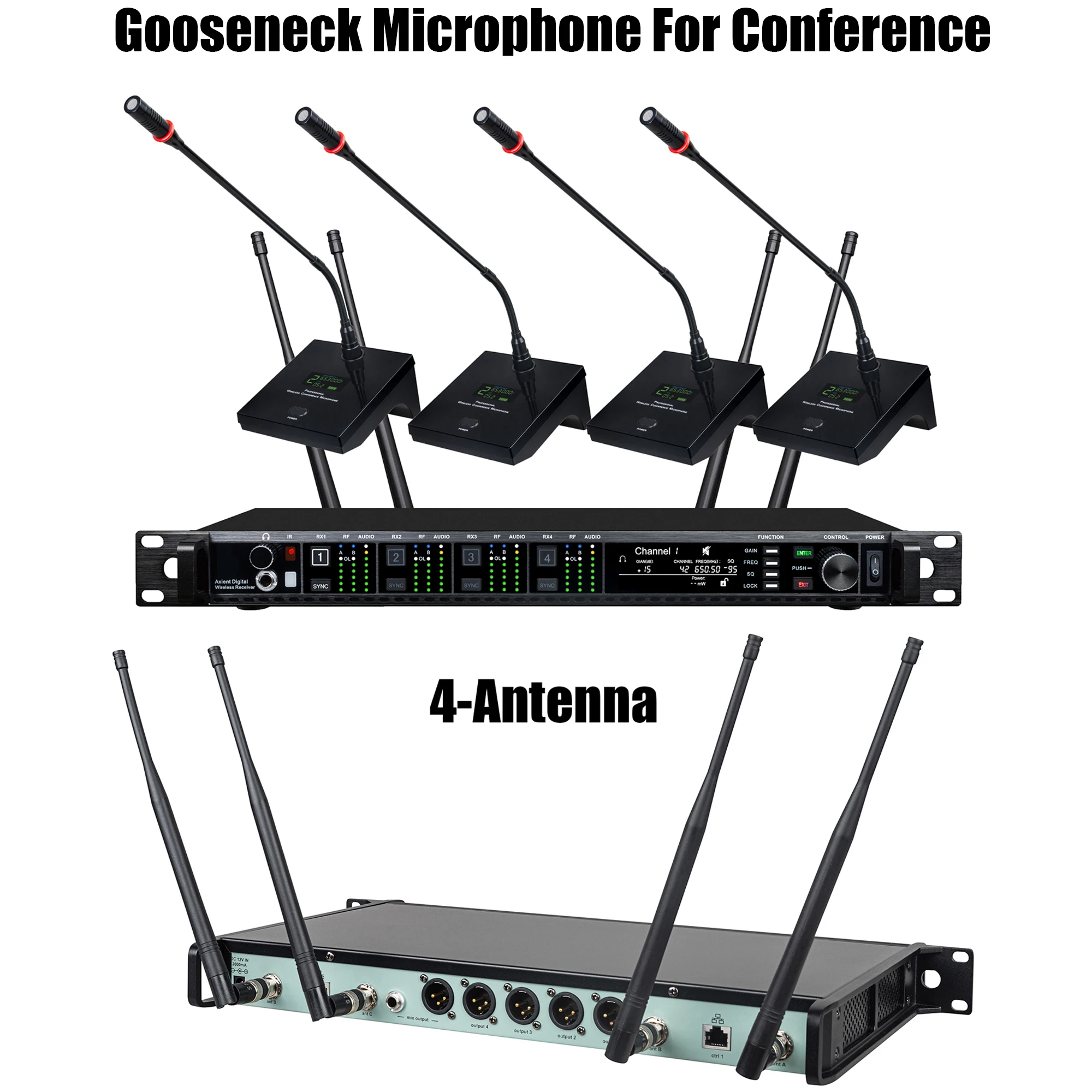 Leicozic AD4Q 4 Channel Wireless Microphone Professional Stage Microfone Condsensor KSM11 KSM9 BETA87A Capsule 500/600/900Mhz