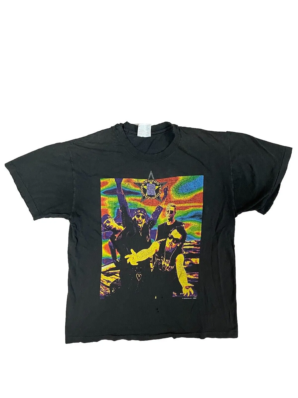 Vintage 1993 U2 Zooropa Tour Zoo Tv Rare Band T Shirt Size Medium Thrashed