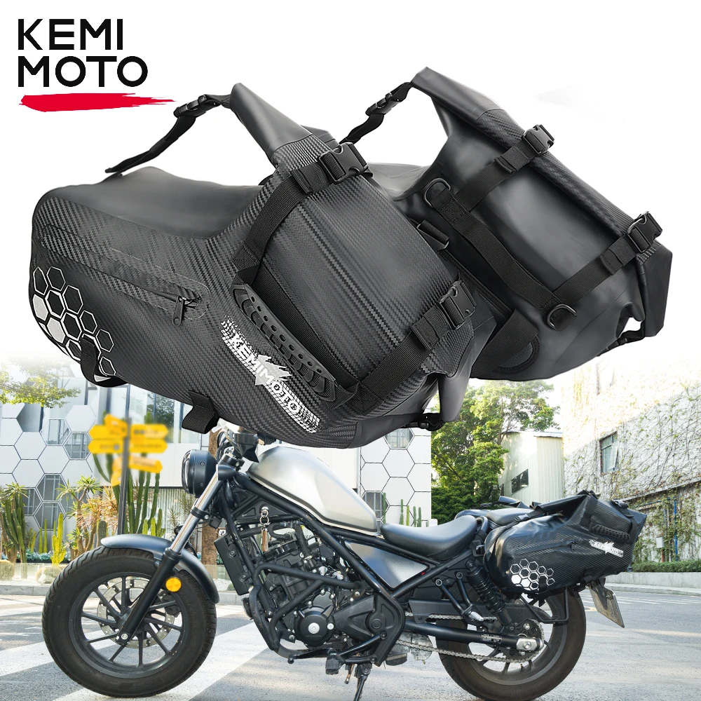 Motorfiets Zijtas 28l Waterdichte Zadeltas Universeel Fit Meest Adventure Sport Fietsenrek Motorfiets Koffer Reisbagage Tas