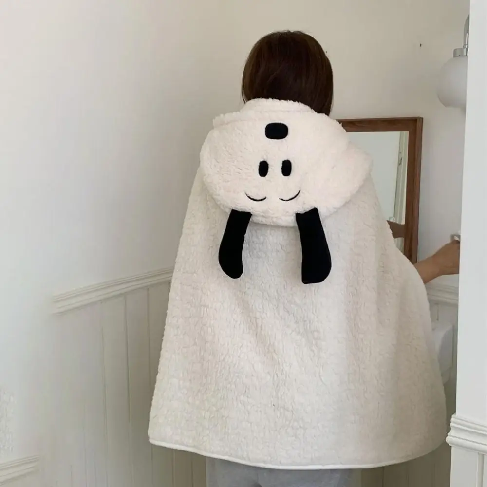 

Ins Style Kawaii Bear Hooded Blanket Fleece Material Keep Warm Blanket Shawl Soft Throw Blanket Wearable Blanket Winter Season