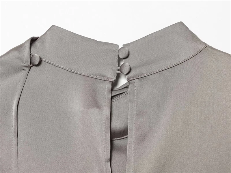 여성용 새틴 셔츠 2026 신상 봄 긴팔 숄 스타일 블라우스 개성 캐주얼 시크 여성 상의