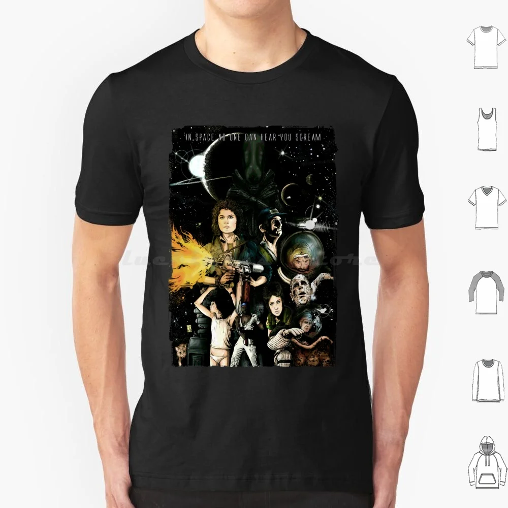 في الفضاء لا أحد يستمعونك الصراخ تي شيرت الرجال النساء الاطفال المركبة الفضائية الخيال العلمي الخيال العلمي الفضاء الرجعية الكلاسيكية العبقري غريب الأطوار فيلم تلفزيوني #1