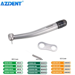 AZDENT Dental High Speed Handpiece Ceramic Ball Bearing Way Spray Clean Head System Standard Head Push Button 4 Holes