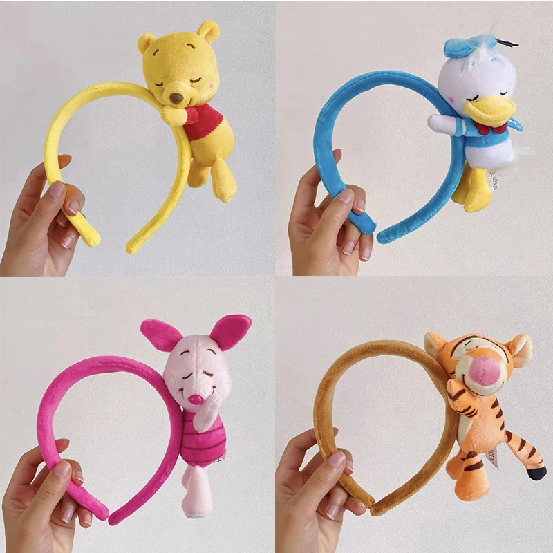 Disney Cute Tigger Ears Headband Women Plush Donald Duck Hairband Children Piglet Hair Accessories Girl Winnie The Pooh Headwear