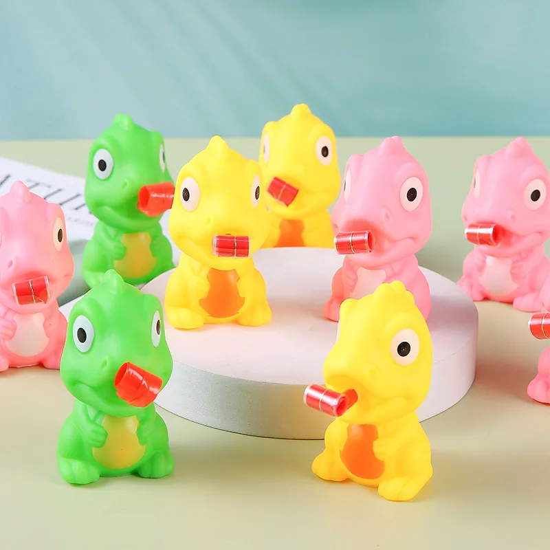 4/12PC Colorful frog Blowing Whistles Funny Toys Children Blowing Dragon Whistle Blow Roll Baby Party Favors Games Birthday Gift