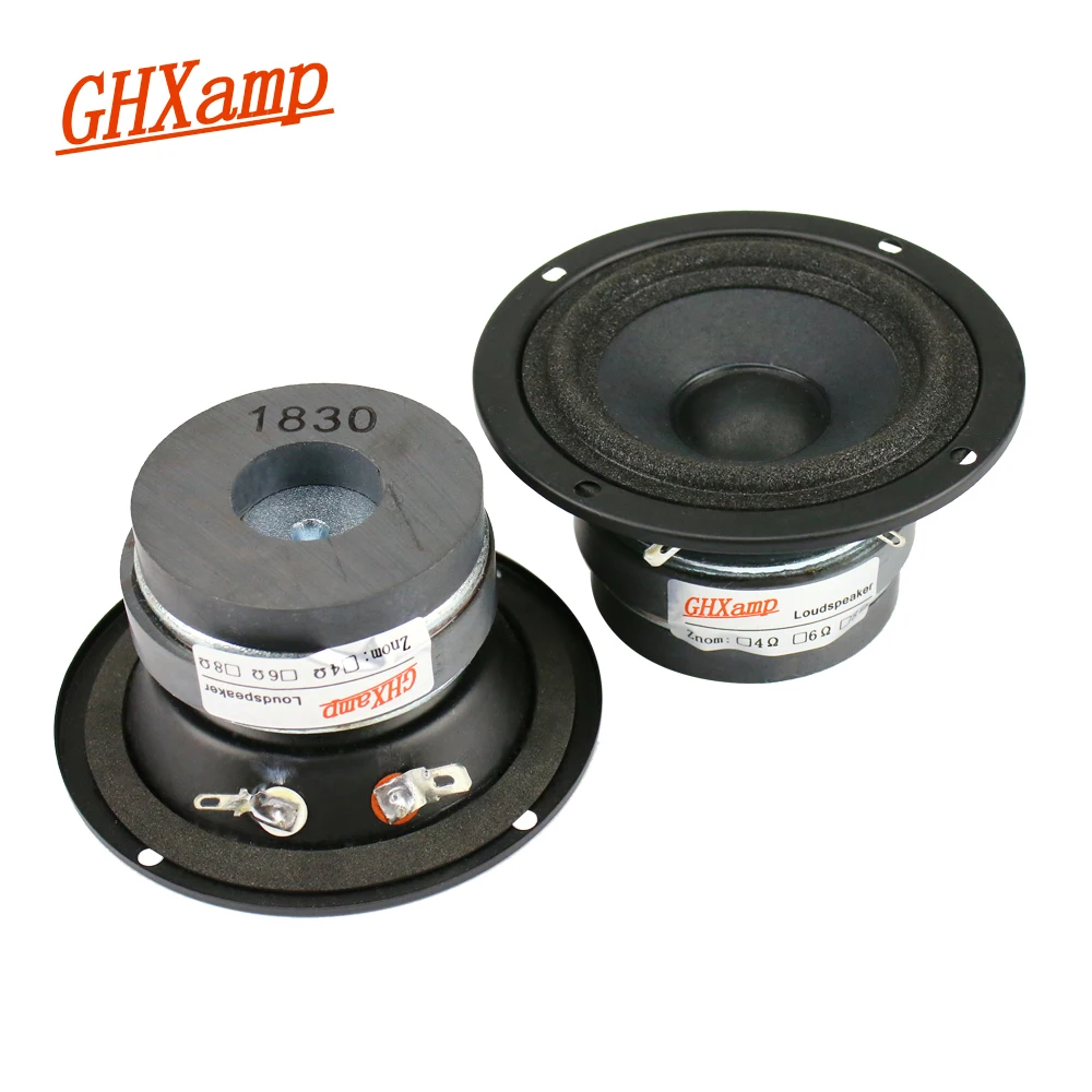 

GHXAMP HIFI 3-дюймовый (92 мм) среднечастотный динамик 4 Ом 15 Вт, для средних частот и вокала, с двойным магнитом, для KTV и автомобильной аудиосистемы, 2 шт.