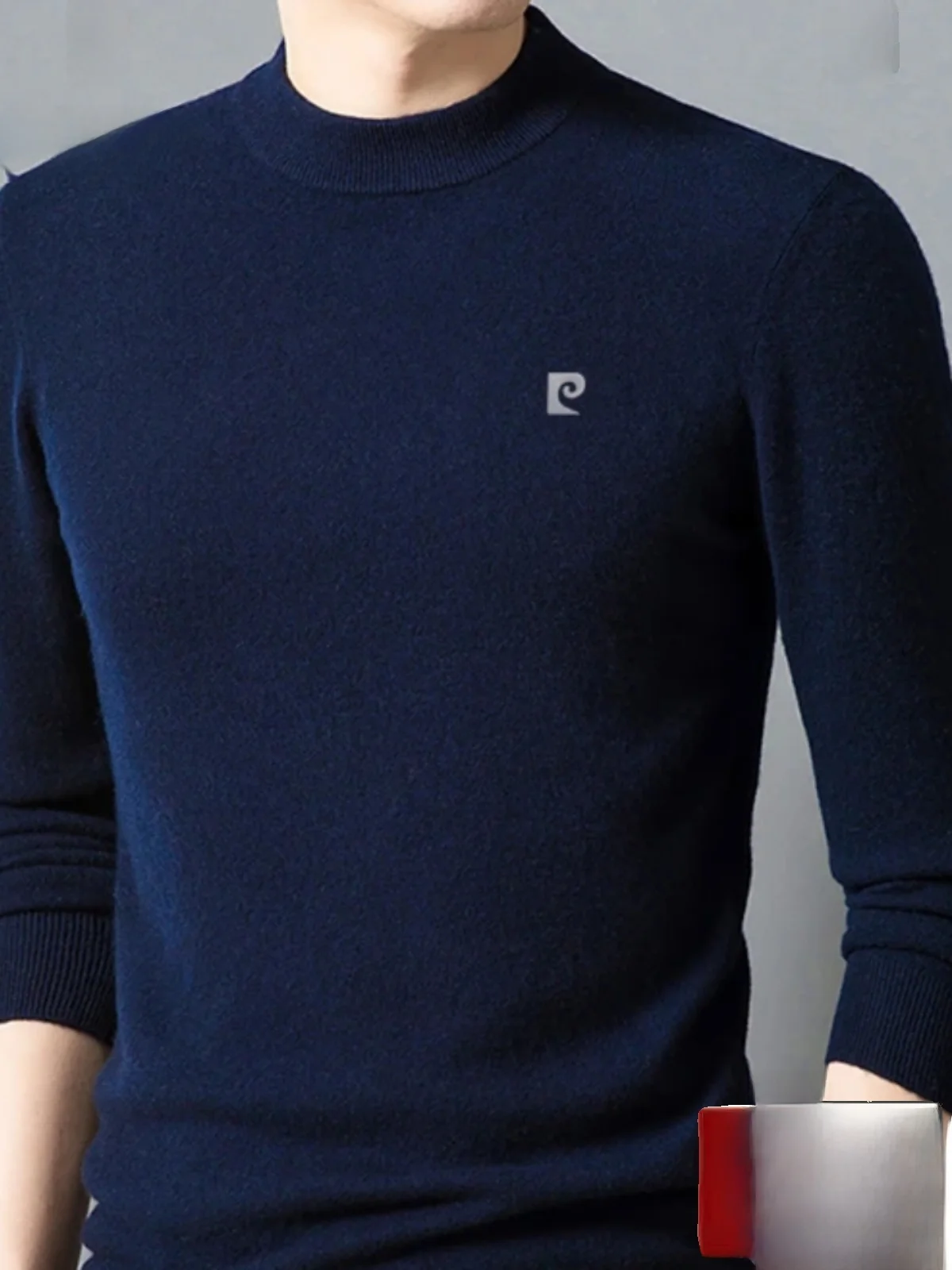 

Pierre Cardin Men's Thiened f High Collar Knitted Wool Sweater Winter Warm Faion Ci Sle Busin Casual Pure Color