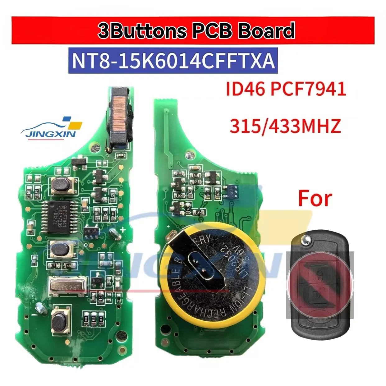 Jingxin PCB Rechargeable 3BT 315/433MHz ID46 PCF7941Chip Remote Car Key PCB Board For Land Rover Range Rover Sport Discovery3