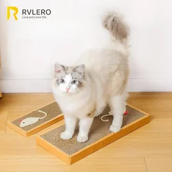 Cat Flat Scratching Board Toys Hard Scratch Resistant Teaser Toy Corrugated Cardboard Scratcher Carton Grinding Claws Pet Toy