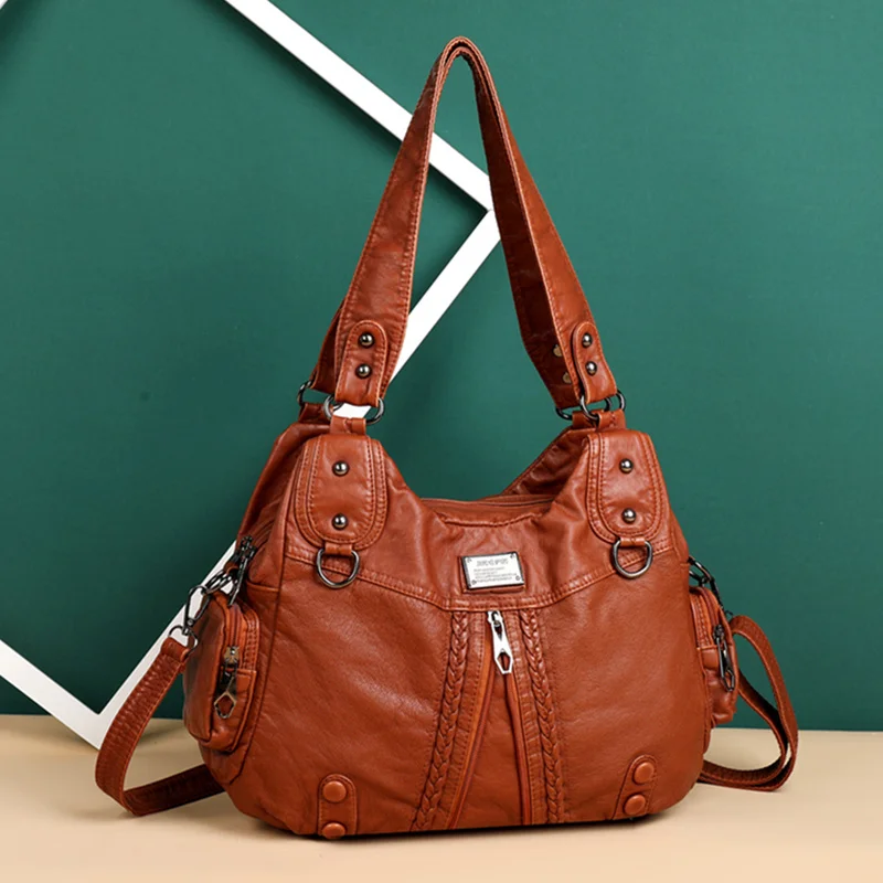 

Luxury Soft Leather Handbags Women's Bags New Fashion High Quality Woman Messenger Bag Designer Famous Brand Women Shoulder Tote