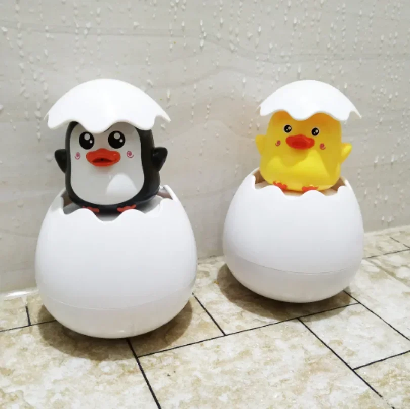 Brinquedo de banho do bebê crianças bonito pato pinguim ovo spray água sprinkler banheiro aspersão chuveiro natação água brinquedos para crianças presente