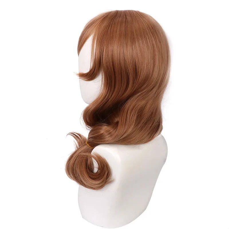 Genshin impacto lisa peruca cosplay marrom claro estilo ligeiramente ondulado cosplay jogo anime peruca