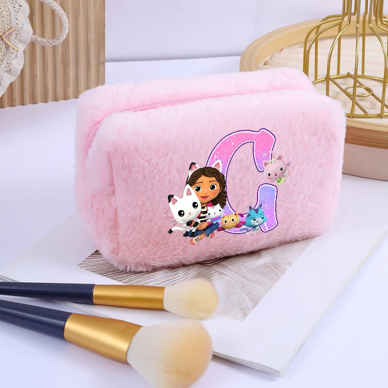 

Косметичка для кукольного домика Gabbys с рисунком буквы A-Z, клатчи для макияжа для женщин и девочек, портативная дорожная сумка для хранения косметики