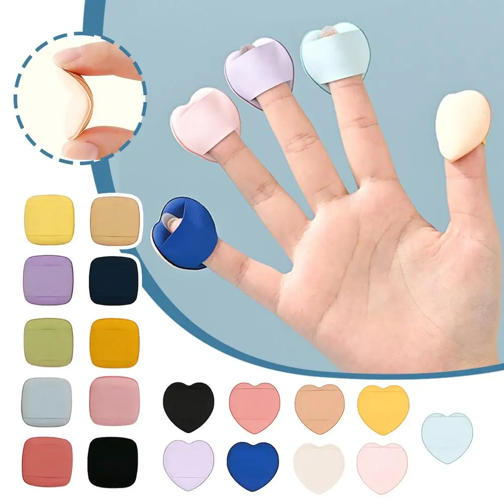 NEW High-end Heart Shape Mini Size Finger Puff Makeup Highlighter Sponge Sponge Professional Pad Blender Cosmetic Puff 1PC S9D6