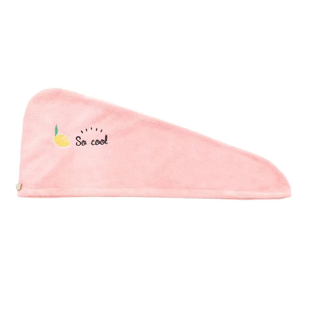 Coral Fleece Thickened Dry Hair Hat Cartoon Embroidery Water-Absorbent Hair Dry Triangle Hat Towel Water-Absorbent H5G9