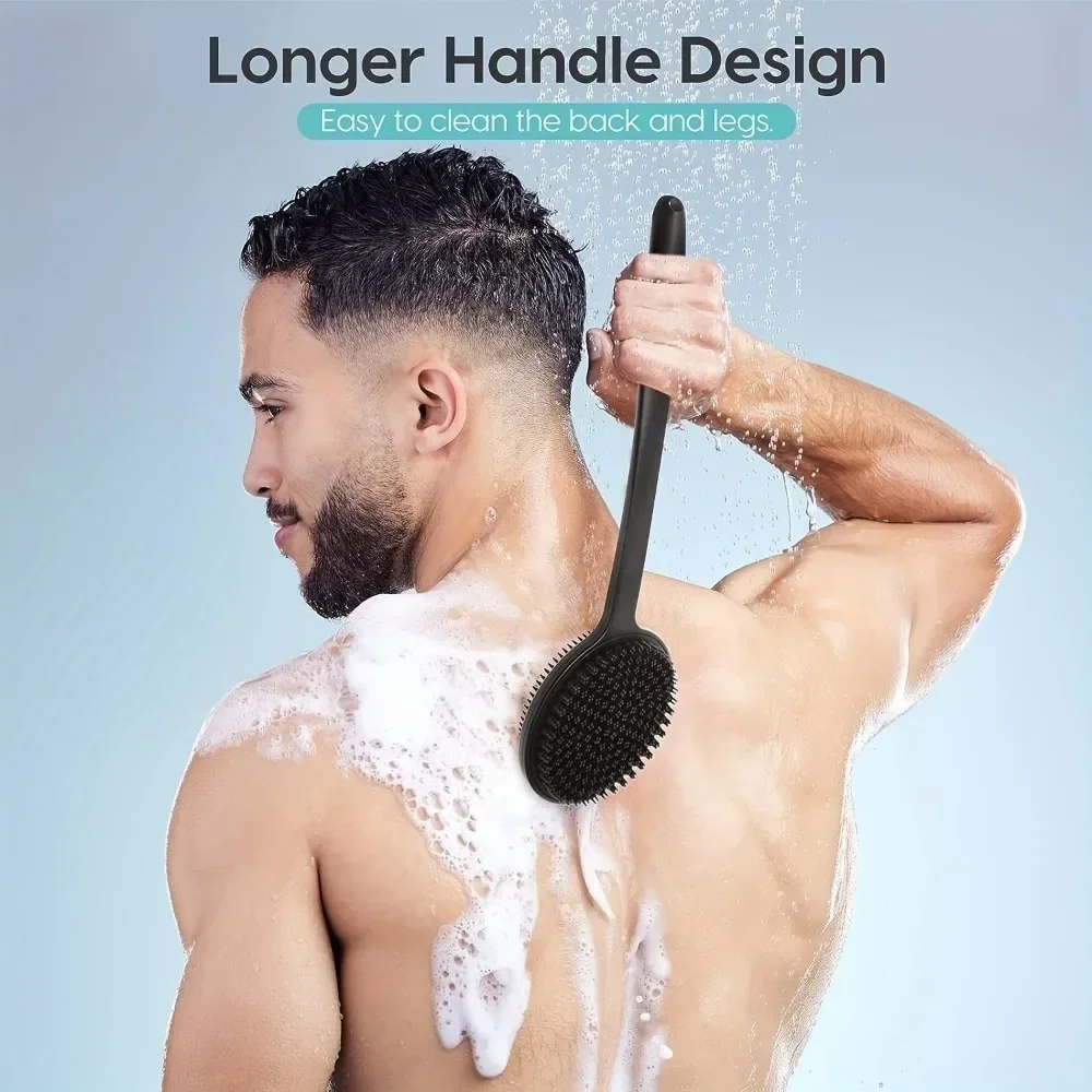 Brosse de bain à long manche pour épurateur de corps doux, douche exexquise, masseur de peau, brosse de livres, accessoires pour la maison