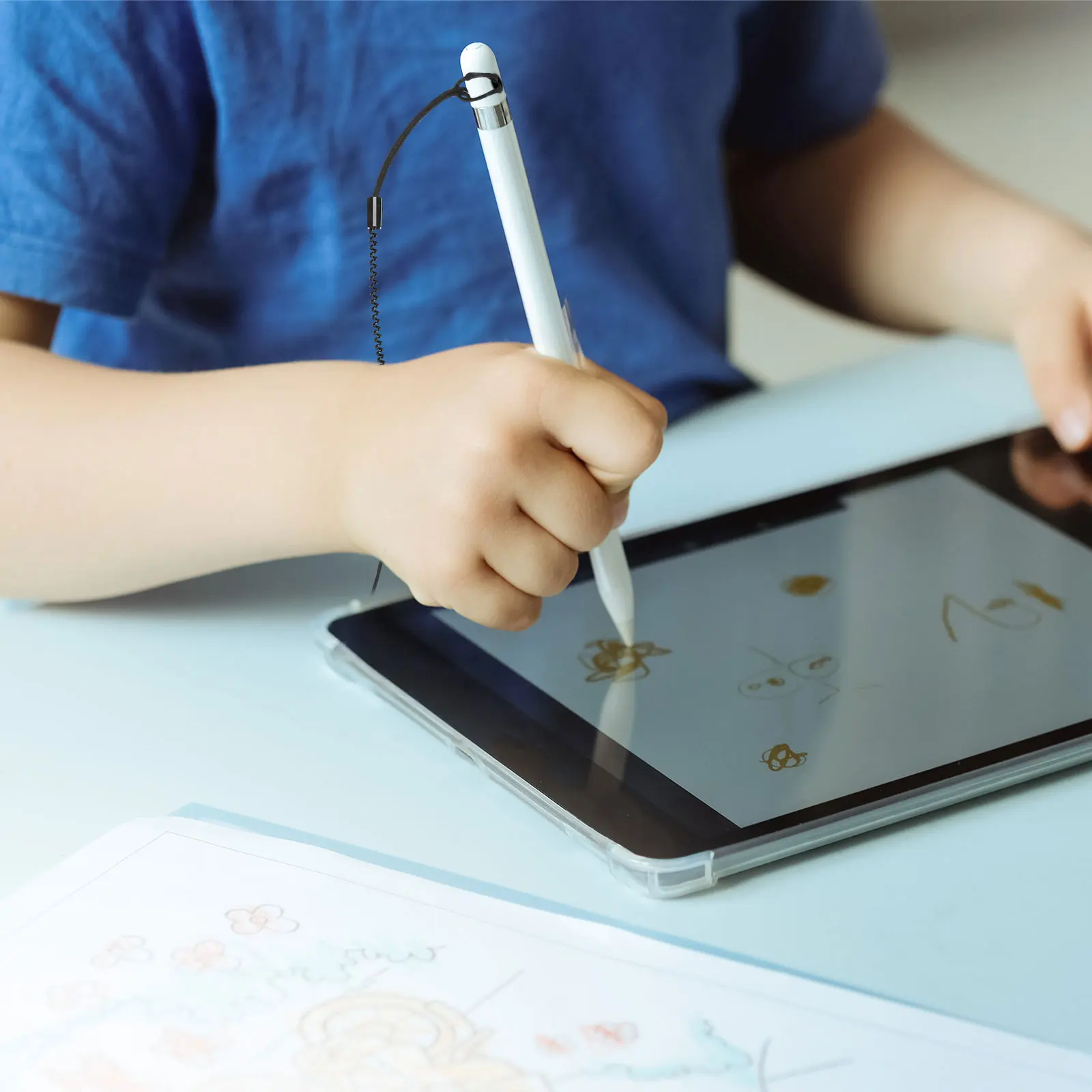 

8 Pcs Stylish Stylus Pen Lanyard Spring Rope Retractable Anti Lost Cord for Mobile Phone Wrist Strap PVC Pen Holder Accessory