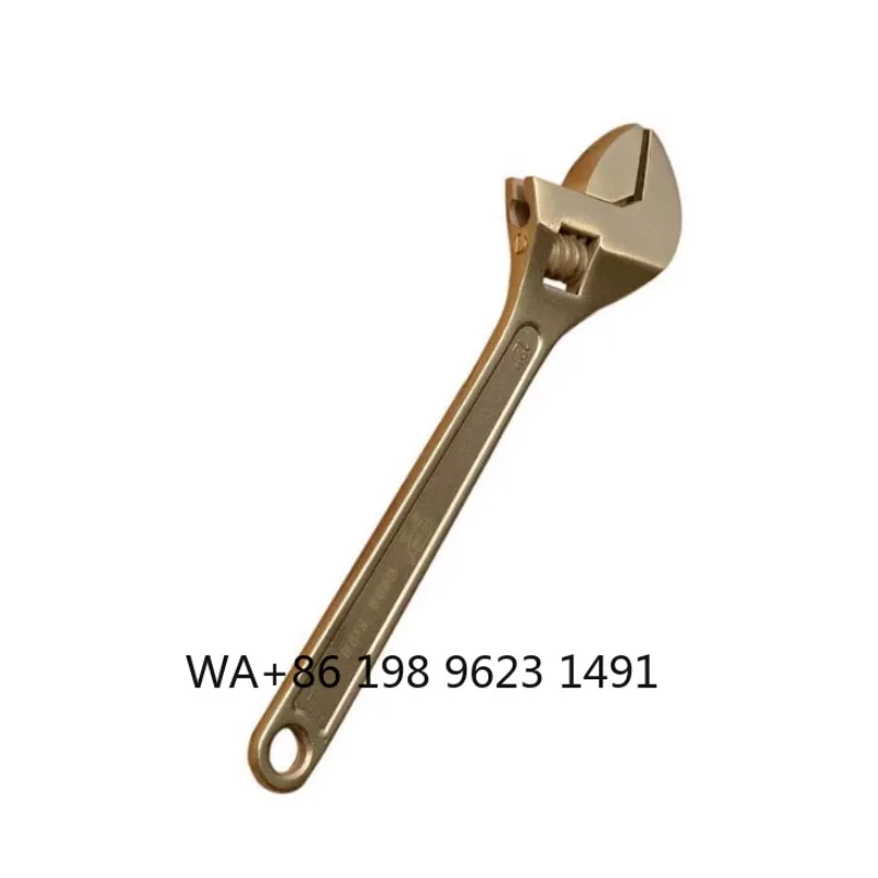 Non-sparking 375mm adjustable wrench, premium AL-CU safety material, explosion-proof multipurpose tool for hazardous