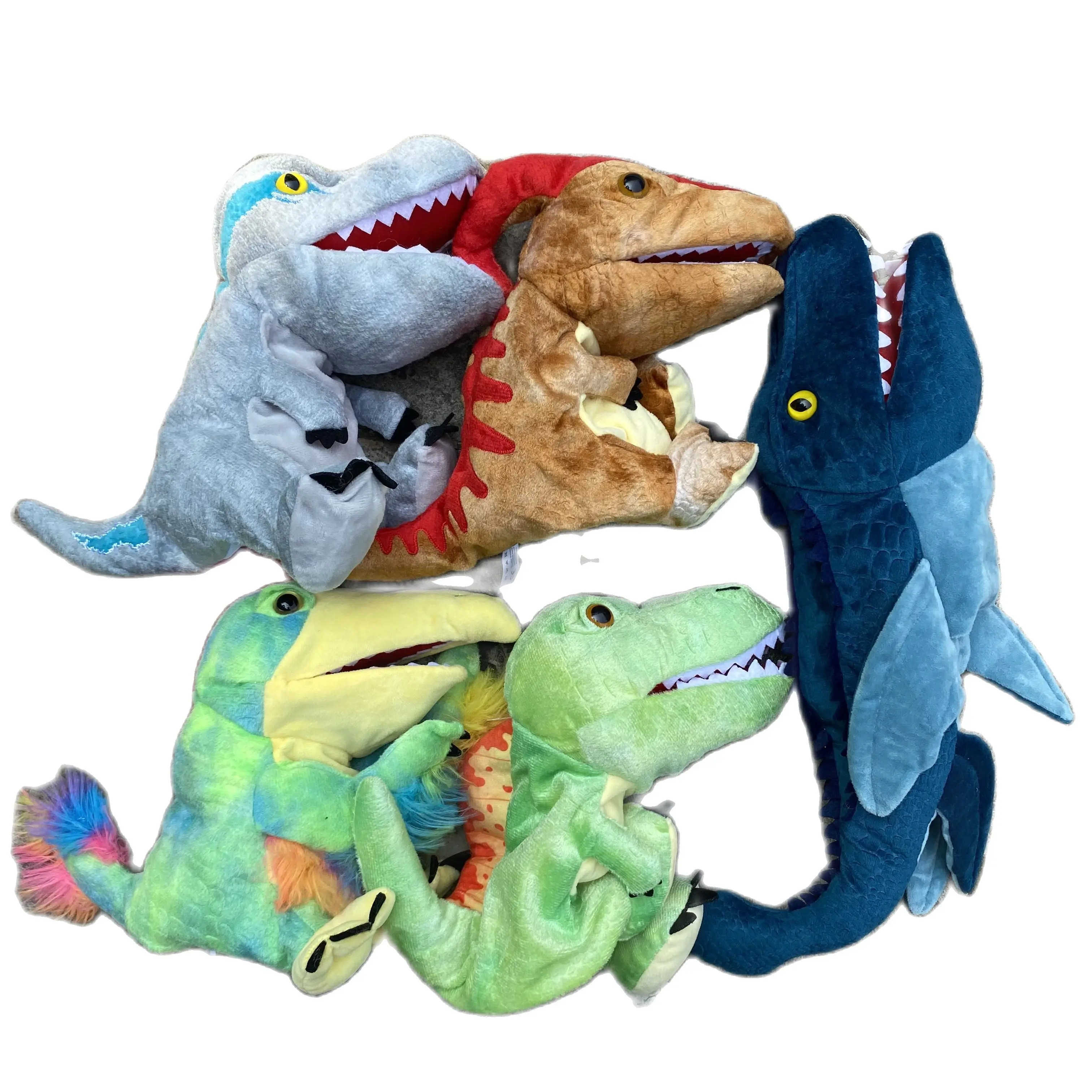 25-40cm Dinosaurier Plüsch Handpuppen lebensechte Triceratop Tyranno saurus Rex Handpuppen für Kinder Erwachsene Muppets