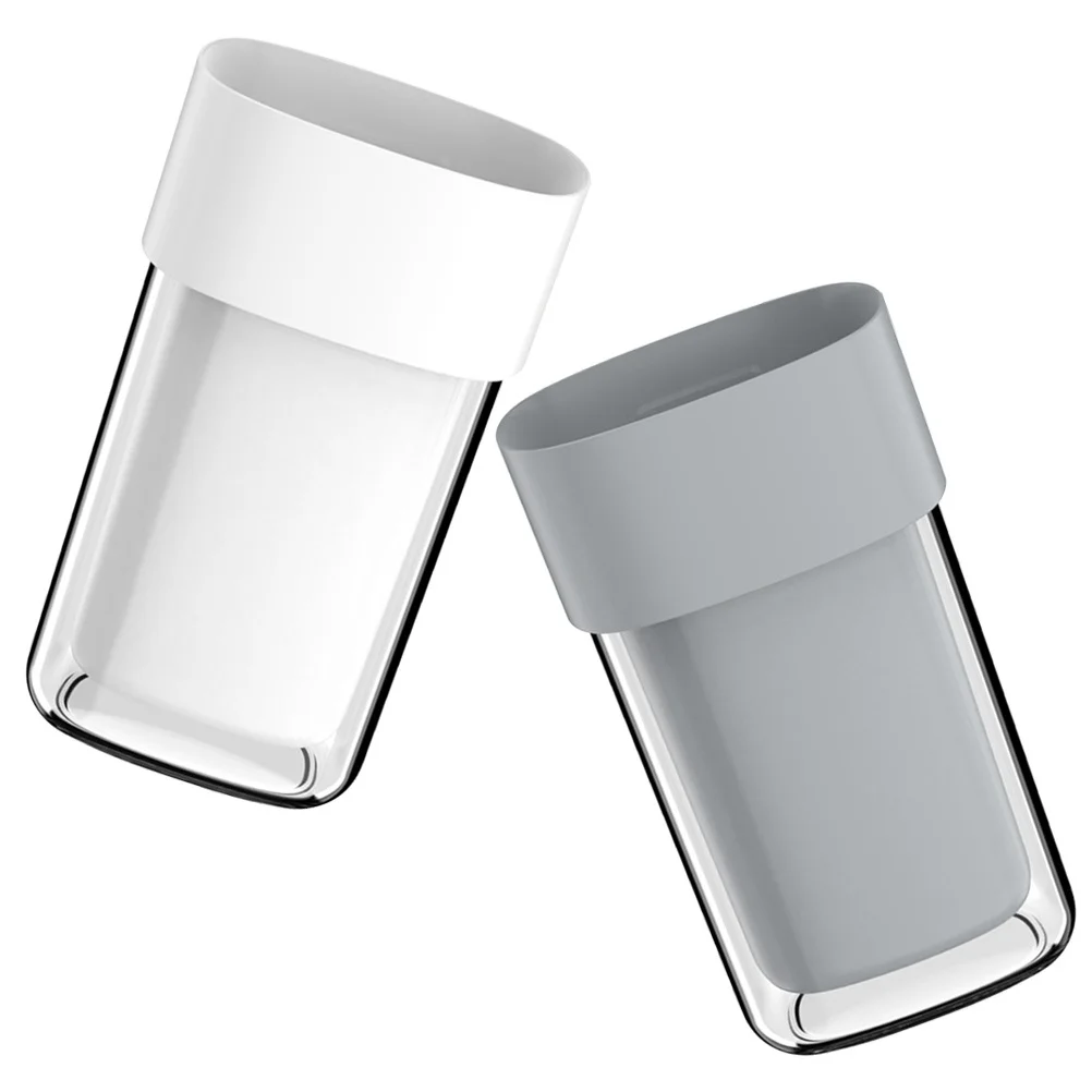 

2Sets Travel Rinse Cup Toothbrush Storage Box Portable Toothpaste Holder Travel Makeup Bathroom Organizer Durable Lightweight