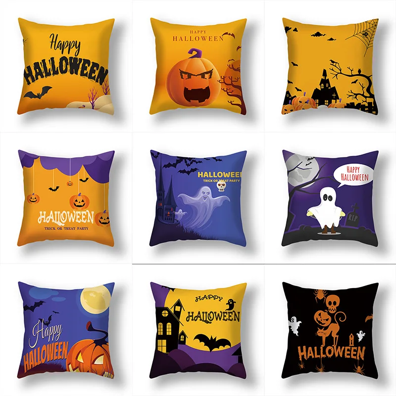 

New 45cm Halloween Pillowcase Cute Pumpkin 2022 Decor Home Ornament Happy Halloween Gifts Sofa Cushion Cover
