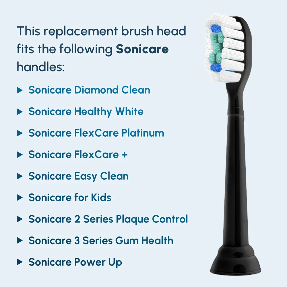 8 cabeças de escova de dentes de substituição dos pces compatíveis com philips sonicare diamante limpo cabeça da escova elétrica hx6920 4100 5100 6100 1100