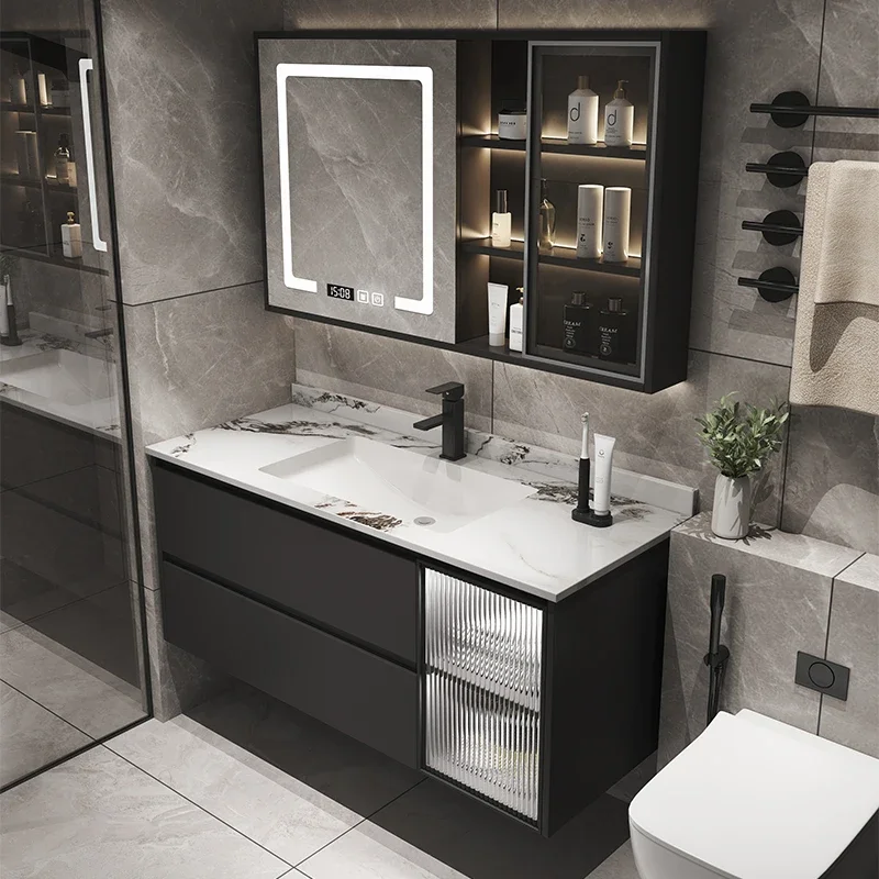 Bathroom Cabinet Combination Toilet Toilet, Washbasin, Wash Basin, Wash Basin, Wash Basin Seamless Rock Basin Can Be Customized