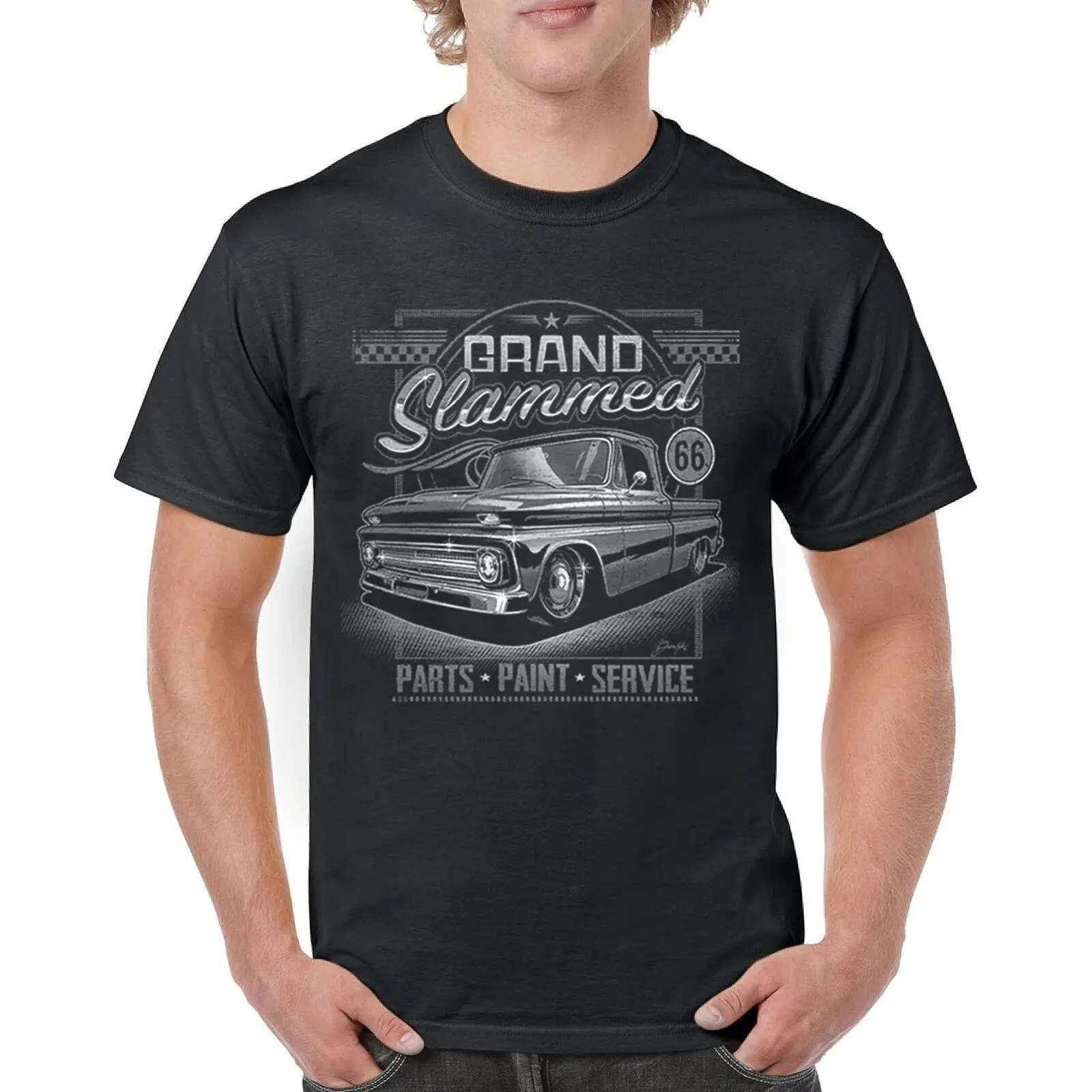 Grand Slammed Classic Pickup T-shirt Hot Rod Custom Truck Men's Tee