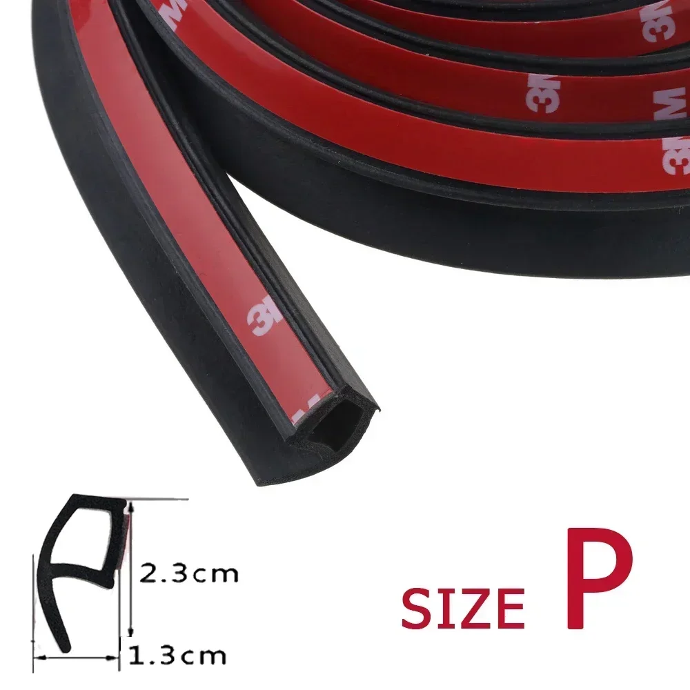 P Z D shape type 2 Meters Car Door Seal Strip EPDM Rubber Noise Insulation Sealing strip Door insulation tape car door strip