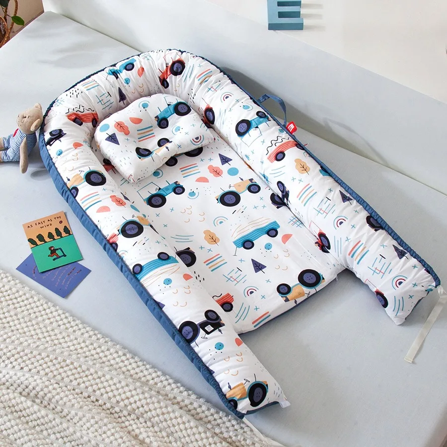 Katoenen Baby Slaap Nestbed Baby Wieg Reisbed Baby Peuter Slaapbed Cama Bebe Met Kussen Draagbaar