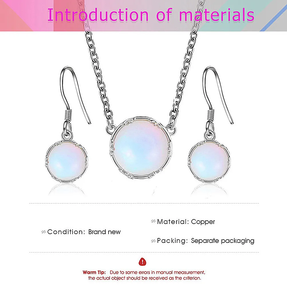 

1Pcs Moonstone Necklace Women Elegant Fashion Jewelry Pendant Creative Sweater Chain Gift for Lover Friend Family Dinner Party
