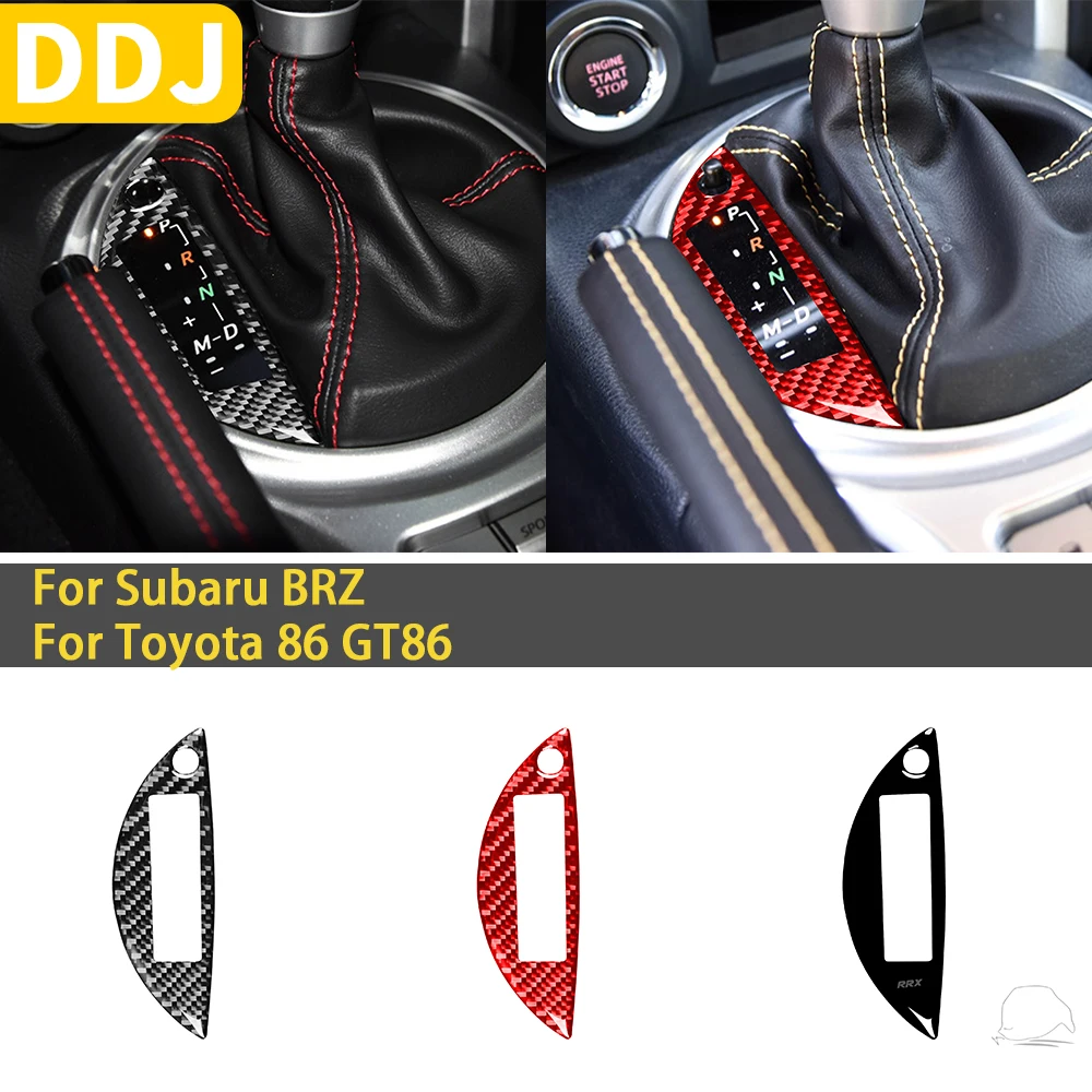 

For Subaru BRZ Toyota 86 GT86 2017-2019 Accessories Carbon fiber Car Interior Gear Shift Panel Cover Trim Sticker Decoration