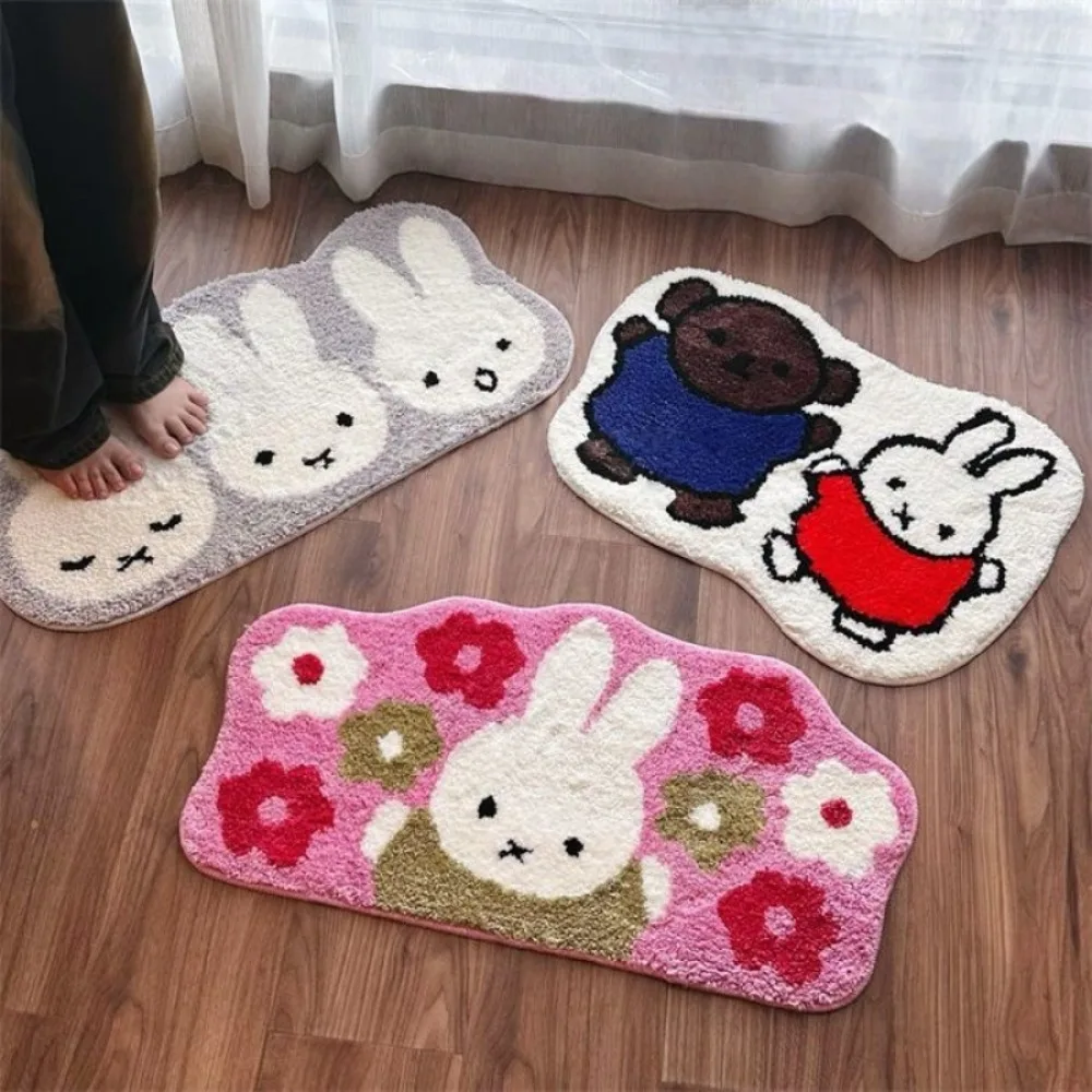 

Cartoon Miffy Rabbit Carpet Thickened Bathroom Absorbent Floor Mat Thick Machine Washable Exquisite Creative Durable Non-Slip