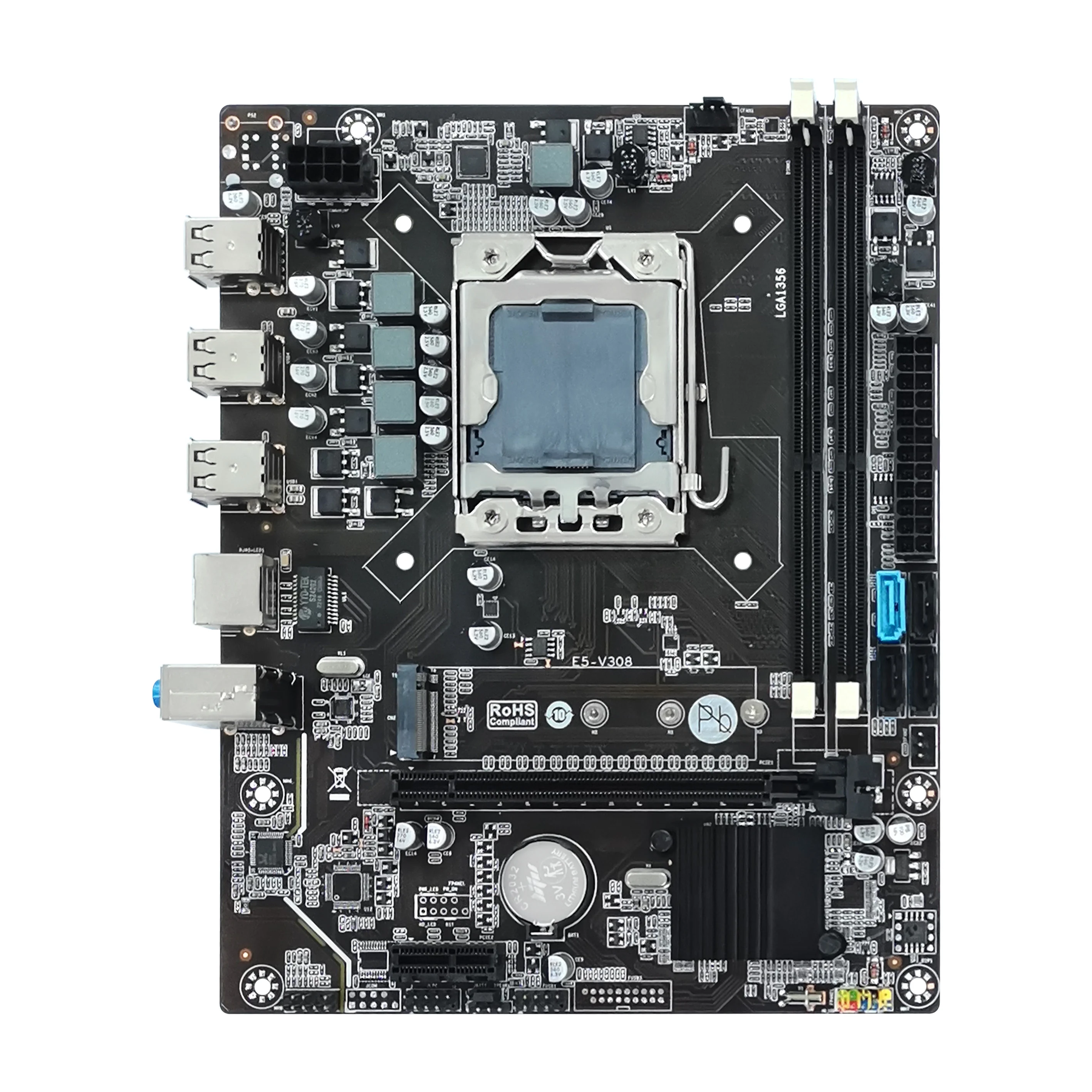 Atermiter X9A motherboard Mainboard Xeon LGA 1356 E5 2420 cpu 2x 4GB = 8GB 1333MHz DDR3 ECC REG heatsink ram memory USB PC3