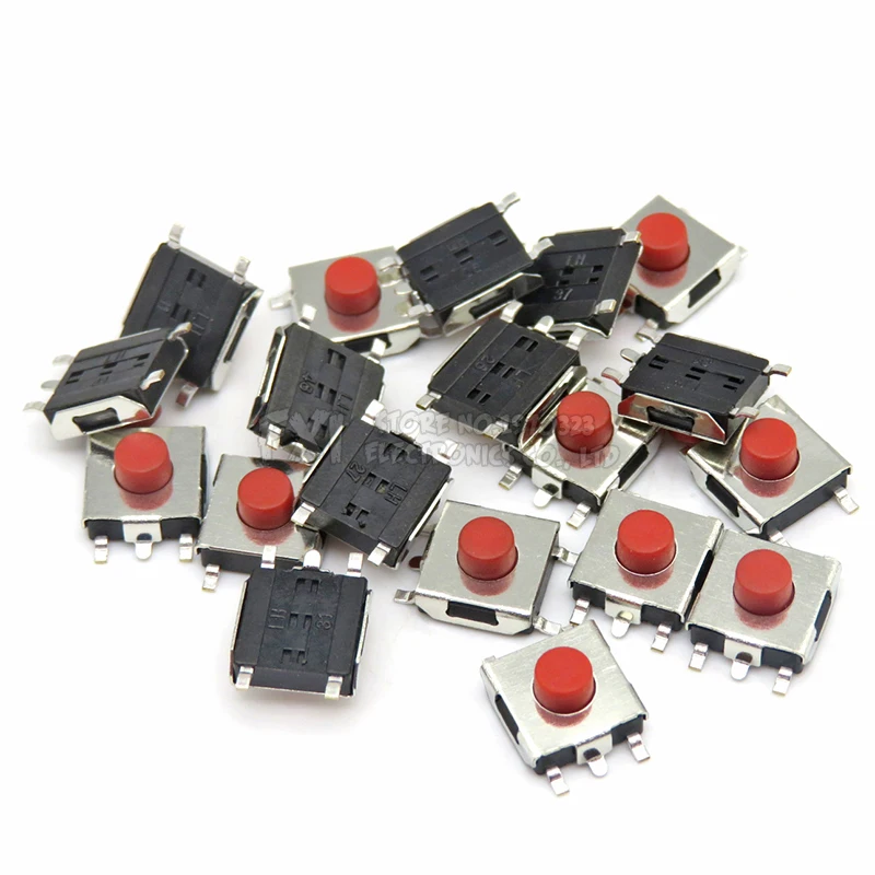 50 sztuk przełączniki taktowe 5PIN czerwony 6*6*2.5/2.7/3.1/3.4/3.7mm SMD przełącznik 6x6x2.5/2.7/3.1/3.4/3.7mm ibuw MINI przycisk przełącznika