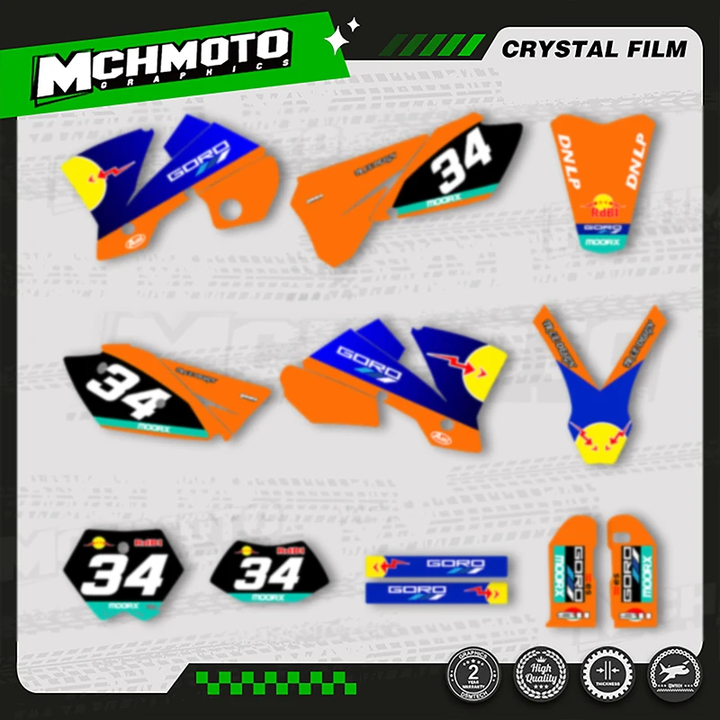 

MCHMFG For KTM SX SXF 2003 2004 EXC 2004 Motorcycle Graphics Background Decal Sticker Kits