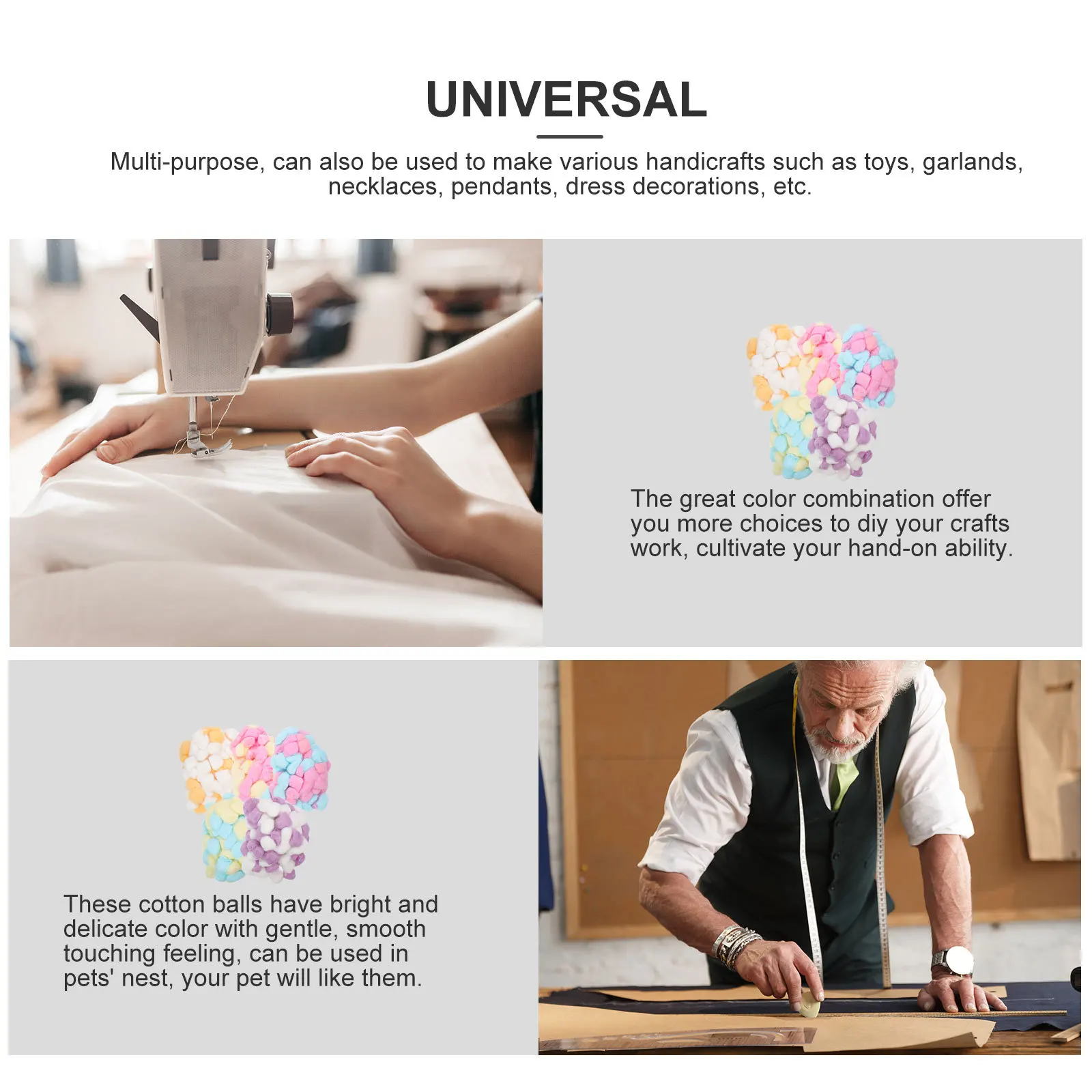 

500Pcs Colored Pompoms Safe Premium Material Pet Bedding DIY Crafts Necklaces Garlands Handicraft Supplies Bulk